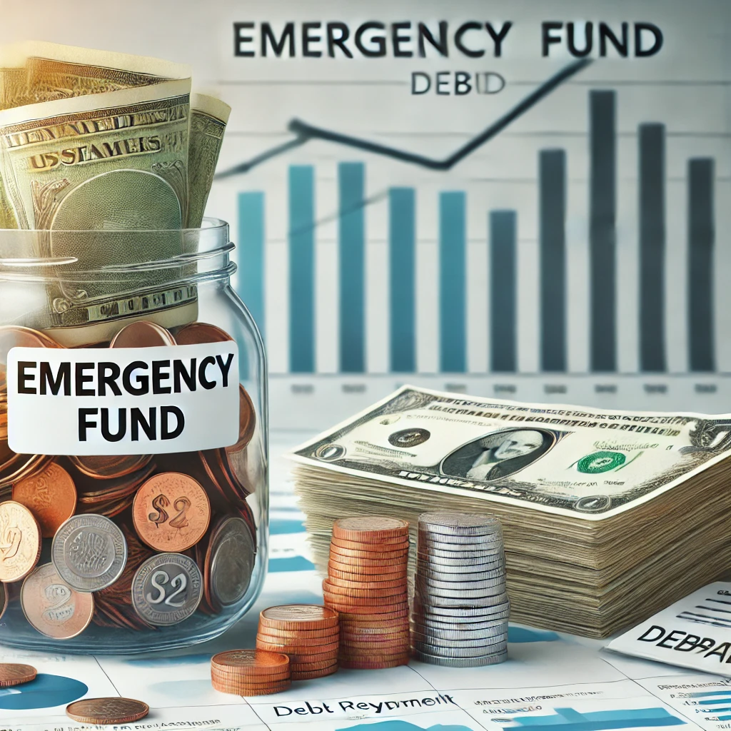 Building an emergency fund alongside debt repayment for financial security.